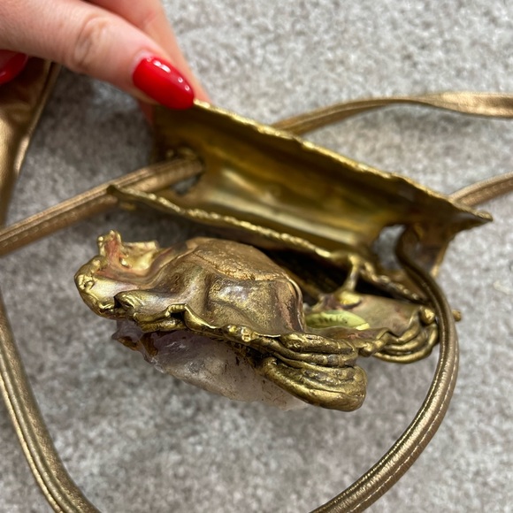 🚚MOVING SALE Vintage 1970 Carvalhu's Brutalist Amethyst Brass & bronze Leather - Picture 12 of 16